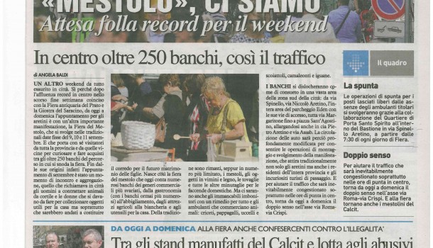 La Nazione di Arezzo 9 settembre 2016