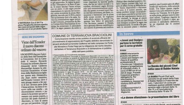 La Nazione di Arezzo 9 dicembre 2016