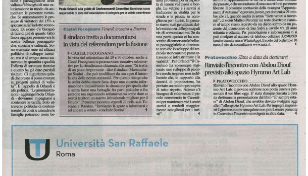 Corriere di Arezzo 22 ottobre 2017