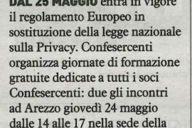 La Nazione di Arezzo 19 maggio 2018