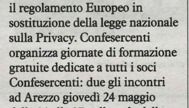 La Nazione di Arezzo 19 maggio 2018
