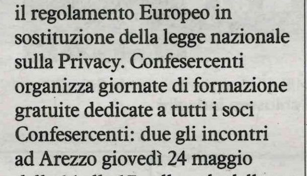 La Nazione di Arezzo 19 maggio 2018