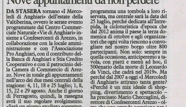 La Nazione di Arezzo 4 luglio 2018