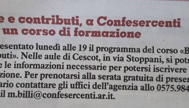 La Nazione di Arezzo 8 novembre 2018