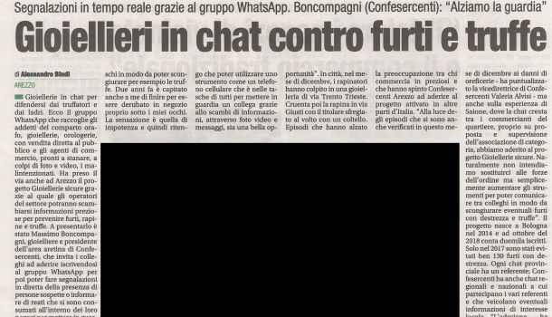 Corriere di Arezzo 28 dicembre 2018