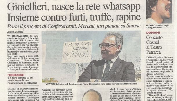 La Nazione di Arezzo 28 dicembre 2018