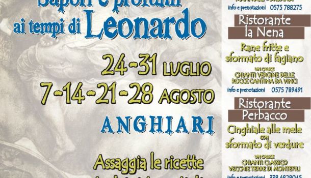 “Il genio in tavola”: mercoledì 24 luglio, Anghiari celebra Leonardo con gastronomia e rievocazioni