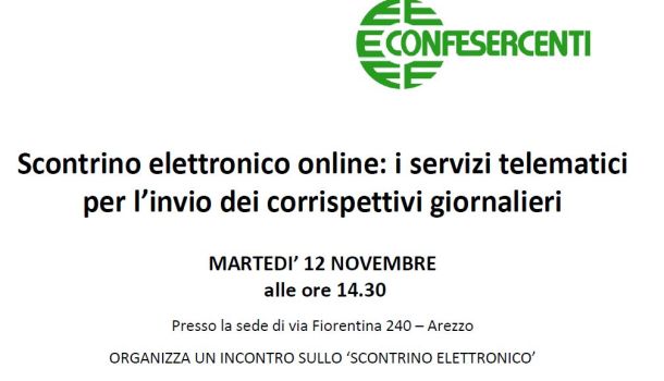 Scontrino elettronico: incontro in Confesercenti