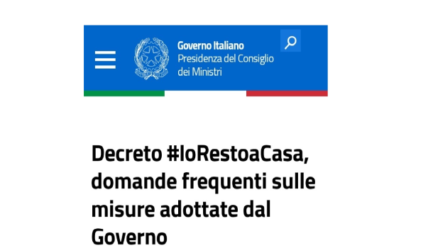 Decreto #IoRestoaCasa; domande frequenti sulle misure adottate dal Governo 