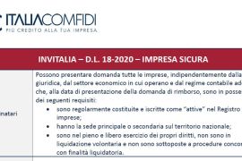BANDO DI INVITALIA PER  SPESE IN STRUMENTI DI PROTEZIONE ANTICORONAVIRUS