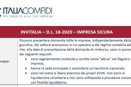 BANDO DI INVITALIA PER  SPESE IN STRUMENTI DI PROTEZIONE ANTICORONAVIRUS