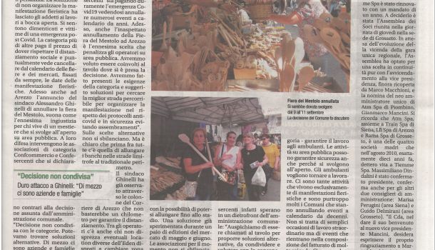 Corriere di Arezzo 29 agosto 2020