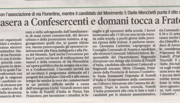 Corriere di Arezzo 3 settembre 2020