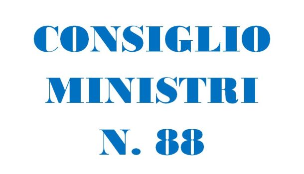 CONSIGLIO DEI MINISTRI N. 88: APPROVATO CD. DL PONTE