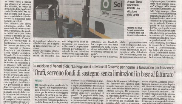 Corriere di Arezzo, 20 gennaio 2021