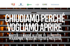 Saracinesche abbassate nei negozi dei centri commerciali