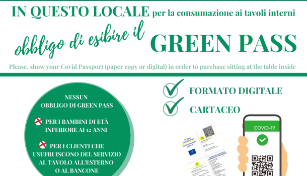 OBBLIGO GREEN PASS: SCARICA LA CARTELLONISTICA