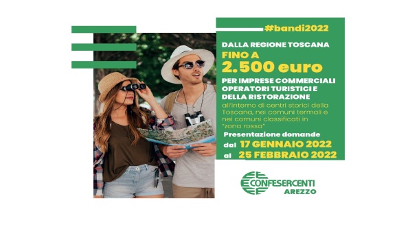 PROROGA DEL BANDO RISTORI REGIONE TOSCANA PER IMPRESE CENTRI STORICI, ZONE ROSSE E COMUNI TERMALI