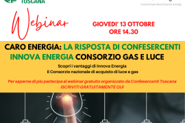 CARO ENERGIA, LA RISPOSTA DI CONFESERCENTI: ISCRIVITI AL WEBINAR