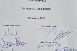 Contratto terziario: siglata ipotesi di accordo di rinnovo tra Confesercenti, Filcams-Cgil, Fisascat-Cisl e Uiltucs