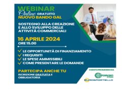 BANDO GAL PER SOSTEGNO ALLE IMPRESE: IL 16 APRILE ALLE ORE 15 – ISCRIVITI AL WEBINAR