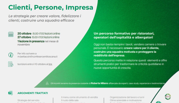 CLIENTI, PERSONE, IMPRESA: TRE INCONTRI AD OTTOBRE E NOVEMBRE